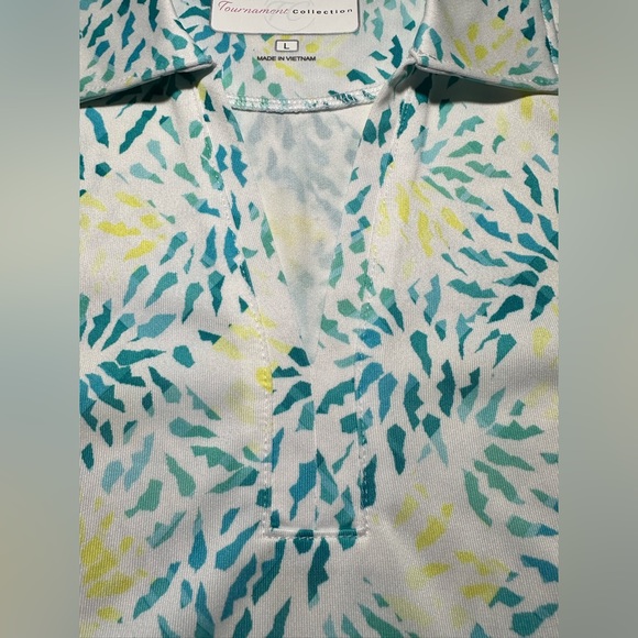 Tournament collection Polo Shirt Women Large Multicolor Light Blue, Yellow - Picture 10 of 12